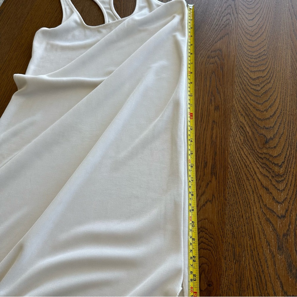 Zara Textured Racerback Sleeveless Tank Midi Dress Cream Off White Size S - Picture 6 of 10